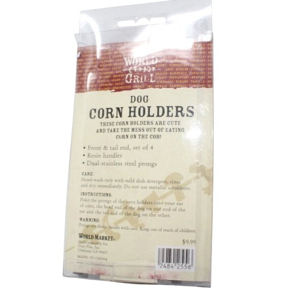 World Market Corn Holders Dachshund Weiner Dog Stainless Steel Lot Of 2 Packages - Picture 4 of 10